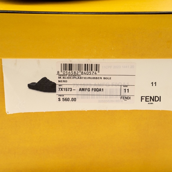 size 11 uk / 12 us Fendi Cloud Slides Black Rubber FF logo Embossed main image 11